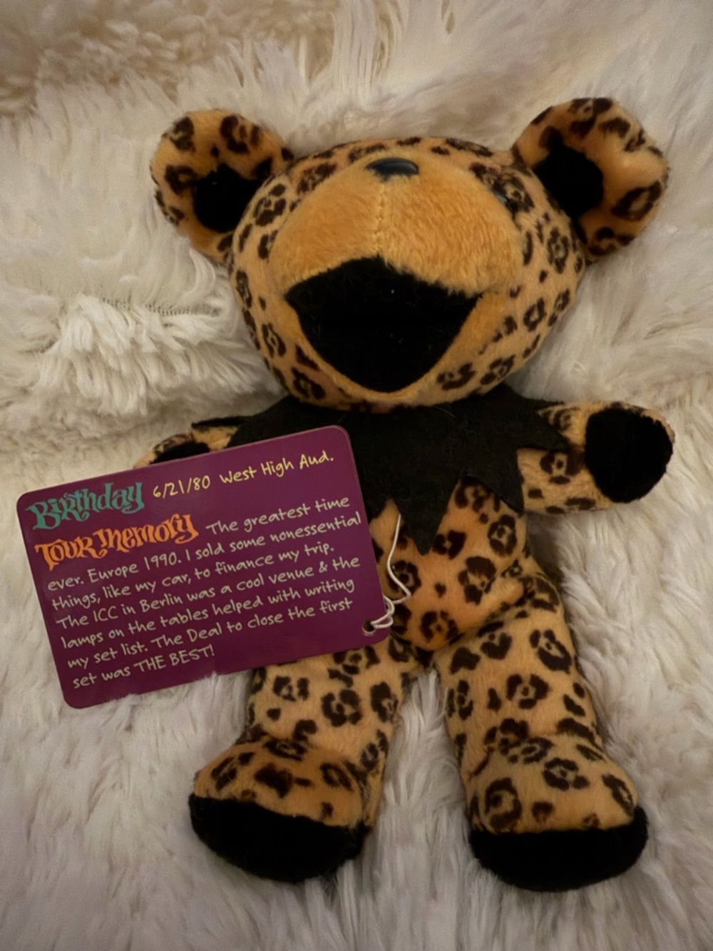 Grateful Dead Leopard Print Plush Bear - Tan & Black-  Delilah 🐾🐾